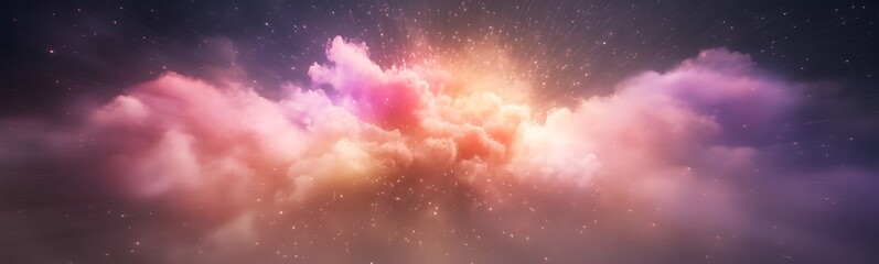 Poster - Colorful cosmic clouds illuminated by light, creating a dreamy atmosphere.