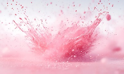 Poster - A vibrant splash of pink liquid creates an eye-catching visual effect.