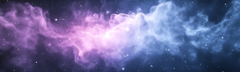Poster - Cosmic nebula with swirling colors of purple and blue, resembling a starry night sky.
