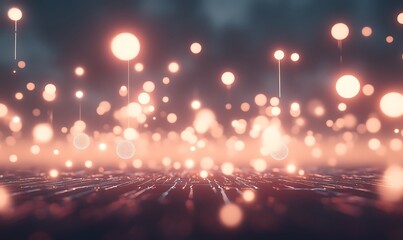 Fototapete - Glowing orbs create a mesmerizing scene with a dreamy, ethereal atmosphere.
