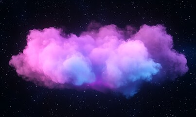 Leinwandbilder - Colorful cloud formation against a starry night sky, creating a dreamy atmosphere.