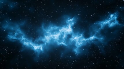 Poster - Cosmic blue nebula with starry background creating a mesmerizing celestial scene.