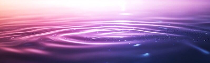 Poster - Serene water surface reflecting soft purple and pink hues with gentle ripples.