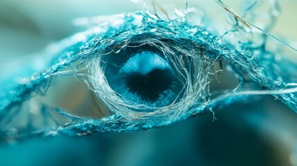Intricate Blue Fiber Network Abstract Macro Photography
