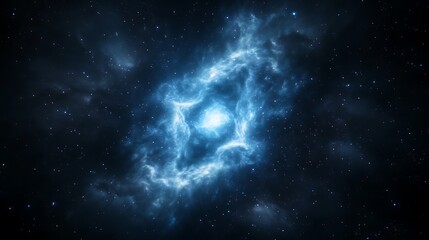 Poster - Vivid cosmic nebula surrounded by stars in a dark space setting.