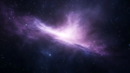 Poster - Vibrant cosmic nebula with swirling purple and blue colors against a starry backdrop.