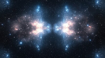 Wall Mural - stunning cosmic nebula with bright stars in dark universe space