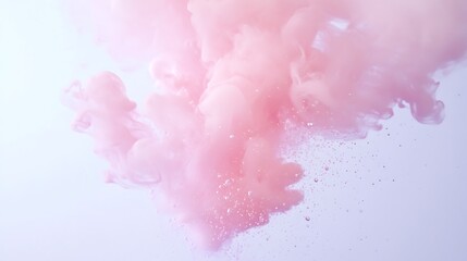Poster - Pink smoke billowing against a light background, creating an ethereal and dreamy atmosphere.