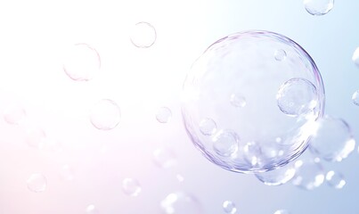 Aufkleber - Translucent bubbles floating against a soft gradient background.
