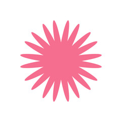 Wall Mural - bold abstract flower icon. modern symbol of floral shape and form. this brutalist element features a