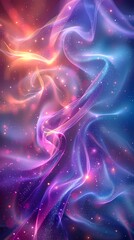 Wall Mural - Digital technology blue purple gradient curve poster background