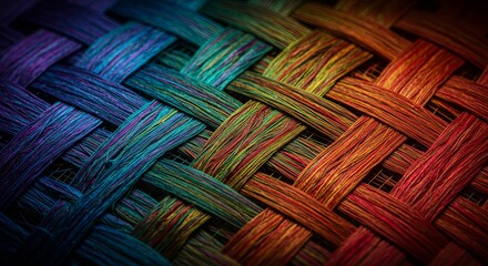 Aufkleber - A colorful woven fabric with a pattern of different colors