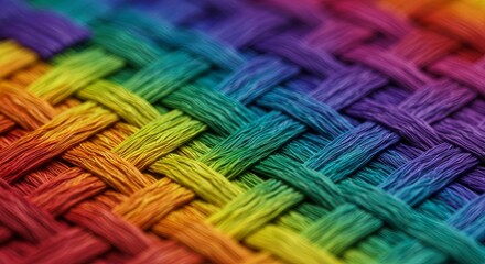 Aufkleber - A colorful piece of fabric with a rainbow pattern