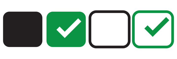 Wall Mural - square checkbox set. blank and checked checkbox stroke line art vector icon for app or website. surv