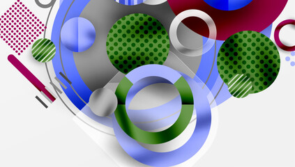 Leinwandbilder - Abstract Circle Design with Overlapping Transparent Geometric Shapes