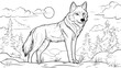 © lestari - Coloring Page Wolf Forest Scene