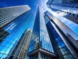 © Four888 - Modern Skyscrapers, City Architecture, Glass Buildings, Urban Skyline, Clear Blue Sky Stock Photo