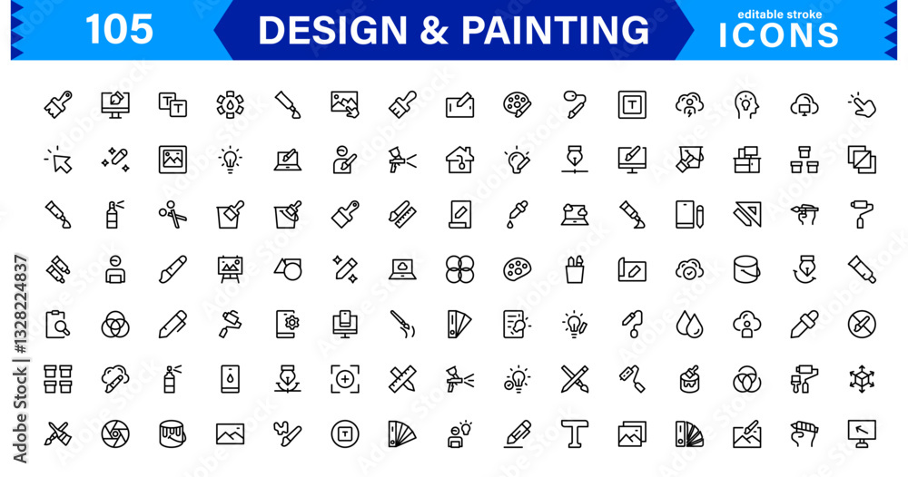 Design and Painting Icons Collection. Scalable and Versatile Icons for ...