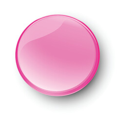 Wall Mural - Glossy Pink Button Vector Illustration