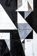 © rajagambar99 - Abstract Black and White Geometric Painting with Triangle and Square Shapes