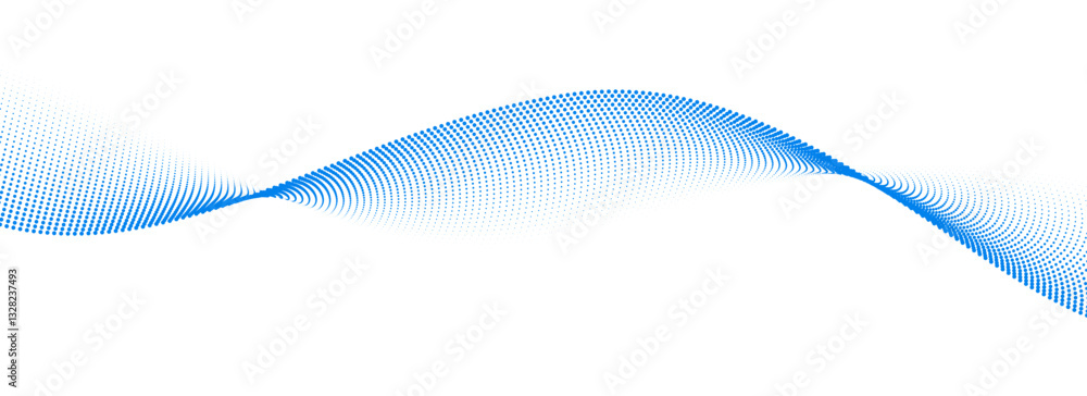 Vector de Stock Dotted wave line pattern. Light blue halftone undulate ...