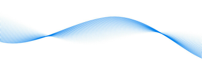 Wall Mural - dotted wave line pattern. light blue halftone undulate net background. abstract stipple flowing part