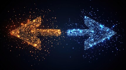 Opposite Arrows, Abstract Design, Digital Contrast, Concept