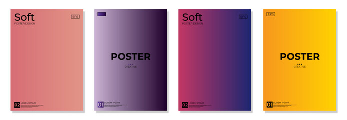 Canvas Print - Music poster design background vector set. Electro Sound Cover template with vibrant abstract gradient geometric shape and line wave. Ideal design for ad, cover, social media, banner, music festival, 