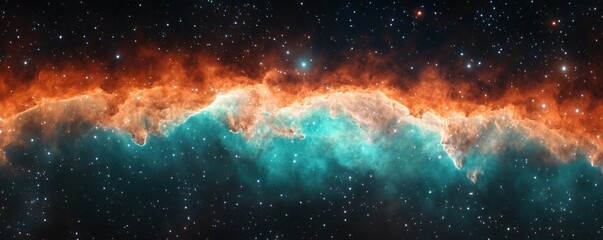 Wall Mural - An expansive and colorful view of interstellar cosmic clouds and stars