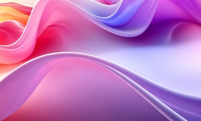 Wall Mural - Colorful flowing abstract fabric waves in a serene background with soft gradients