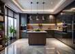 © Four888 - Sleek Black Modern Chinese Kitchen Interior Design Stock Photo