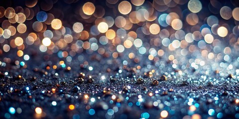 Wall Mural - sparkling silver glitter texture, night photography background