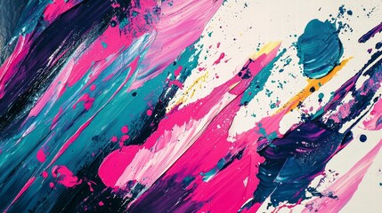Wall Mural - abstract brushstrokes: a captivating display of vibrant brushstrokes in a mesmerizing dance of color