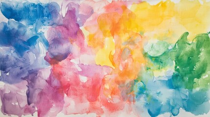 Wall Mural - colorful watercolor palette: a vibrant display of mixed watercolor paints across a canvas. this abst