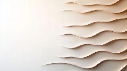 Wall Mural - Abstract wavy lines in beige tones