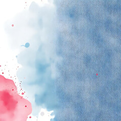 Wall Mural - denim fabric fused with watercolor splashes and soft, pastel gradients
