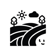 Wall Mural - black solid icon for agriculture