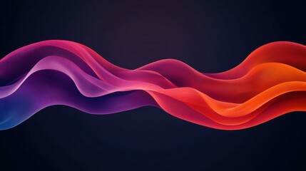 Poster - Abstract Colorful Waves Flowing Design Red Purple Orange Gradient Background Digital Art Perfect for website banners or presentations