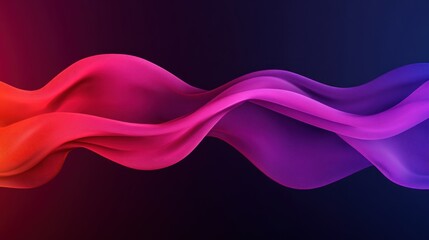 Aufkleber - Abstract Pink and Purple Wave Design Elegant Flowing Fabric Textile Background Digital Art Modern Style Trendy Wallpaper