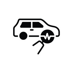 Wall Mural - black solid icon for diagnostic
