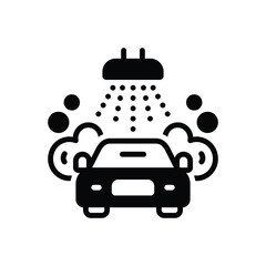 Wall Mural - black solid icon for car wash