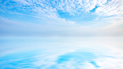 Wall Mural - blue sky and white clouds. cloudscape reflection for use as background or backdrop.