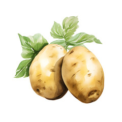 Wall Mural - digital technology potato watercolor design illustration