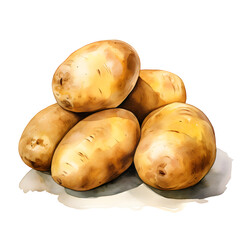 Wall Mural - digital technology potato watercolor design illustration