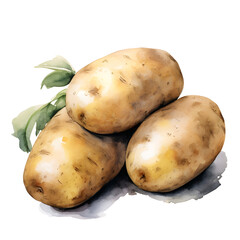 Wall Mural - digital technology potato watercolor design illustration