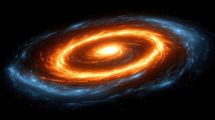 Wall Mural - Exploring the cosmic dance of a spiral galaxy outer space digital art celestial environment wide angle view astronomical concepts