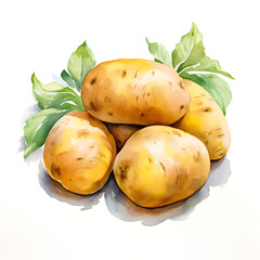 Wall Mural - digital technology potato watercolor design illustration