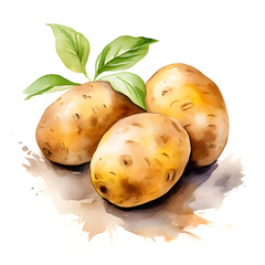 Wall Mural - digital technology potato watercolor design illustration