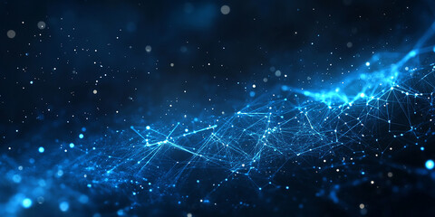 Wall Mural - abstract digital network with blue lines and dots