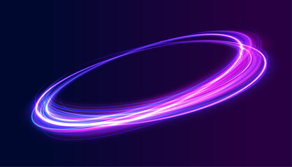 Canvas Print - surreal neon vortexes: a spectacular display of rotating and spinning energy hoops, creating a beaut